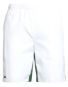 Lacoste Sport Man Shorts & Bermuda Shorts Green Size 5 Polyester In White