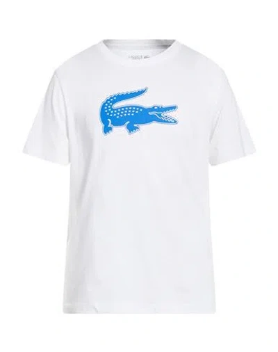 Lacoste Sport Man T-shirt White Size 6 Cotton, Polyester