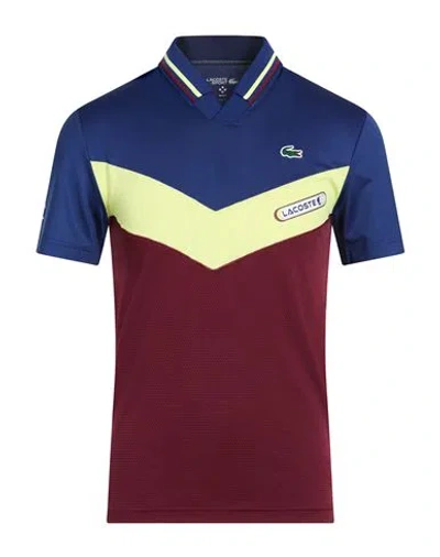 Lacoste Sport Man T-shirt Turquoise Size 6 Polyester, Elastane In Brown