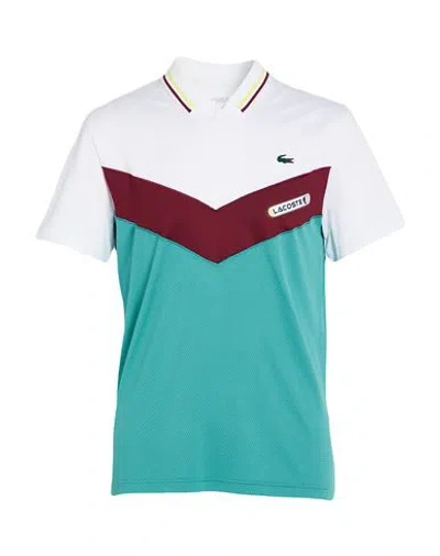 Lacoste Sport Man T-shirt White Size 2 Polyester, Elastane