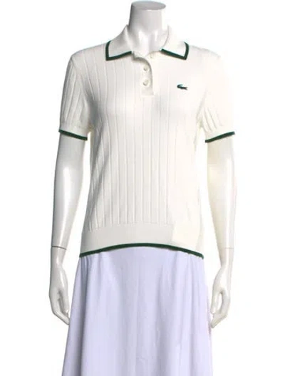 Pre-owned Lacoste Sport Short Sleeve Polo In White
