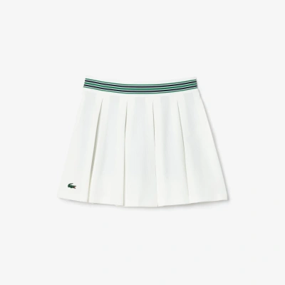 Lacoste Sport Skirt With Integrated Piqué Shorty - 44 In White