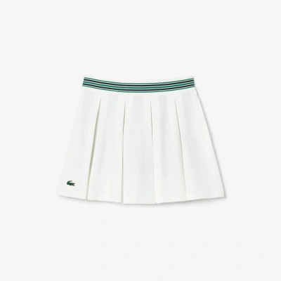 Lacoste Women's Lined Piqué Tennis Skirt - 32 In White