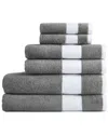 Lacoste Sport Stripe Cotton 6pc Luxury Towel Set