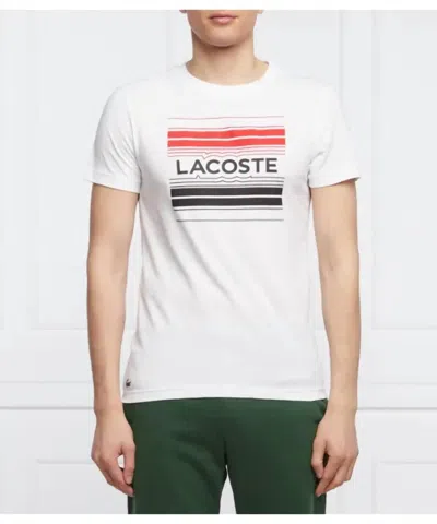 Lacoste Sport Stylized Logo Print T-shirt In White