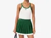 Lacoste Sport Ultra Dry Ribbed Knit Tank Top In White/green In Multi