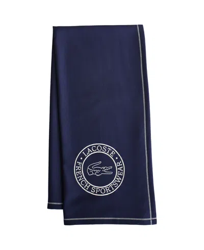 Lacoste Sportswear Cotton Throw, 50" X 70" In Blue