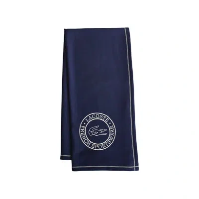 Lacoste Sportswear Cotton Throw 50x70 In Navy