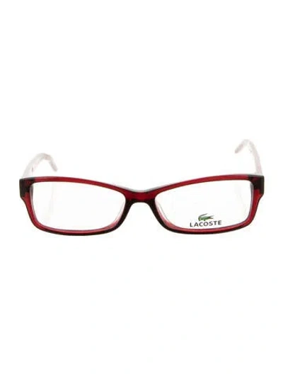 Pre-owned Lacoste Square Eyeglasses In Red