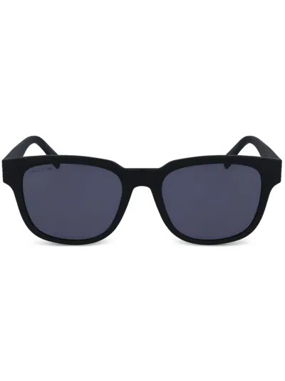 Lacoste Matte Dark Blue Injected Sunglasses In Black