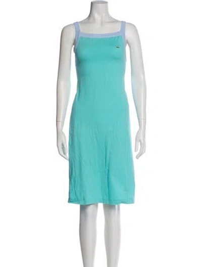 Pre-owned Lacoste Square Neckline Knee-length Dress In Blue
