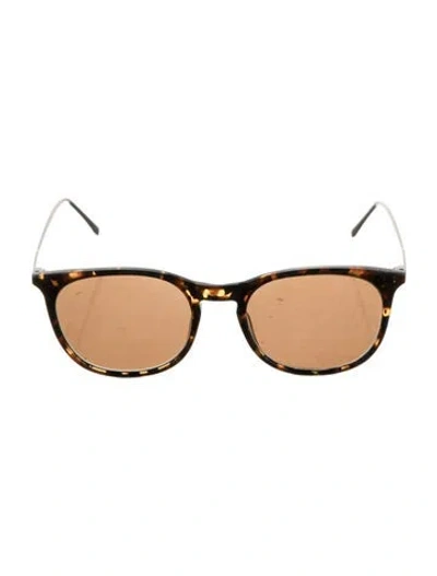 Pre-owned Lacoste Square Tinted Sunglasses In Brown