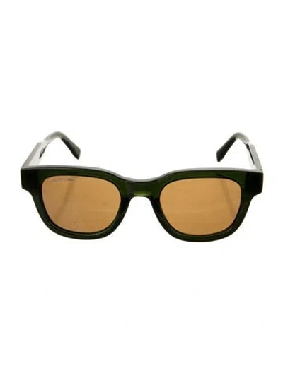 Pre-owned Lacoste Square Tinted Sunglasses In Green