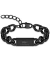 Lacoste Stainless Steel Backhand Chain Bracelet In Black