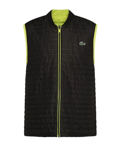 Lacoste Stand Collar Zip-up Jacket In Black