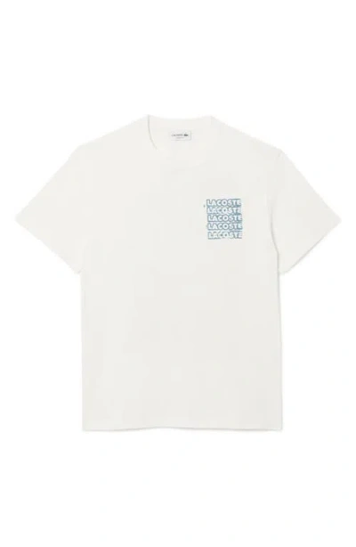Lacoste Stencil Classic Fit Graphic T-shirt In White