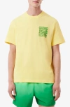 Lacoste Stencil Classic Fit Graphic T-shirt In Yellow