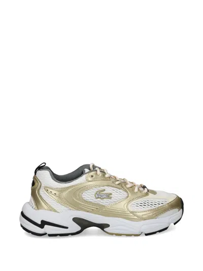 Lacoste Storm 96 2k Mesh Logo Sneakers In Gold