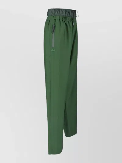 Lacoste Straight Cut Pants Side Zip Pocket In Green