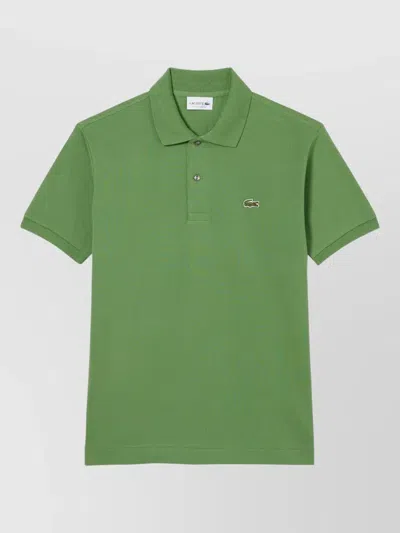 Lacoste Straight Cut Polo Shirt Short Sleeves Collar In Green