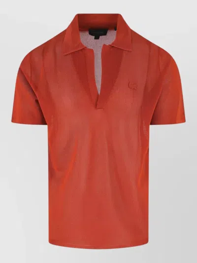 Lacoste Straight Fit Polo Collar Short Sleeve Shirt In Red