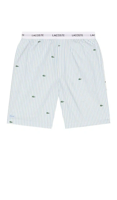 Lacoste Straight Fit Printed Cotton Pajama Shorts In Black