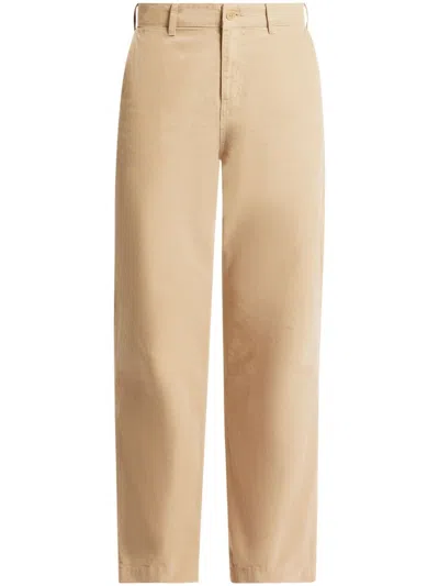 Lacoste Straight-leg Canvas Trousers In Neutrals