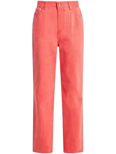 Lacoste Straight-leg Cotton Trousers In Red
