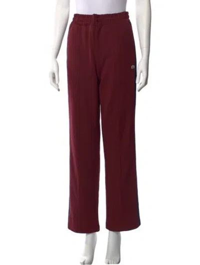 Pre-owned Lacoste Straight Leg Pants In Burgundy