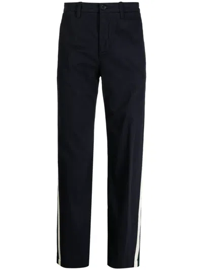 Lacoste Men's Straight Fit Contrast Stripe Chinos - 38 In Blue