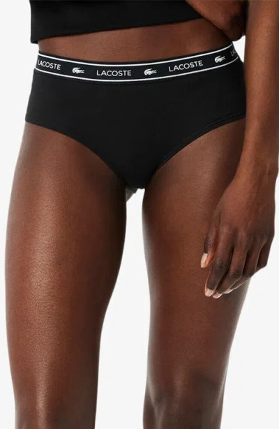 Lacoste Stretch Cotton Briefs In Black