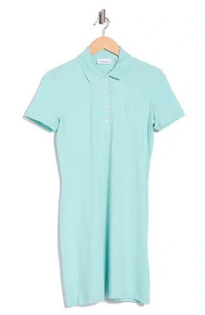 Lacoste Stretch Cotton Polo Dress In Blue