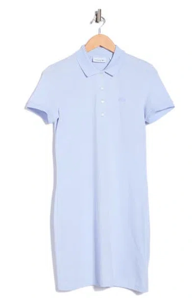 Lacoste Stretch Cotton Polo Dress In Blue