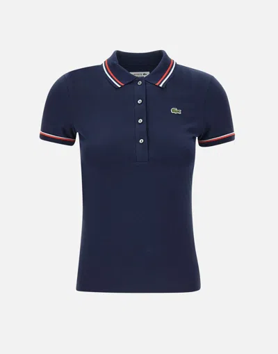 Lacoste Stretch Cotton Polo In Blue