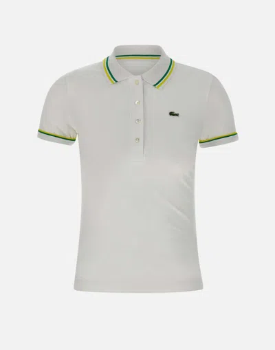 LACOSTE LACOSTE STRETCH COTTON POLO IN WHITE