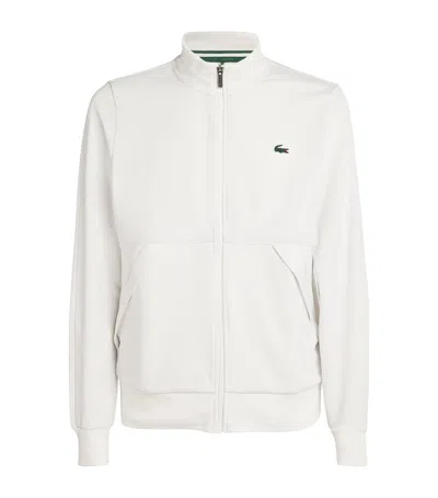 Lacoste Stretch-cotton Track Jacket In White