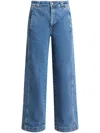 LACOSTE STRETCH-DENIM WIDE-LEG JEANS