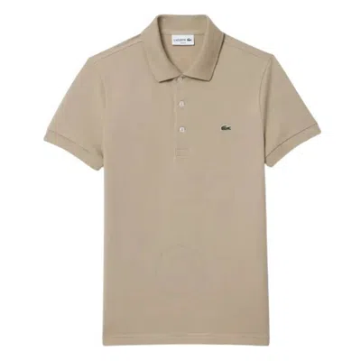 Lacoste Stretch Pique Short-sleeve Slim Fit Polo Shirt In Neutral