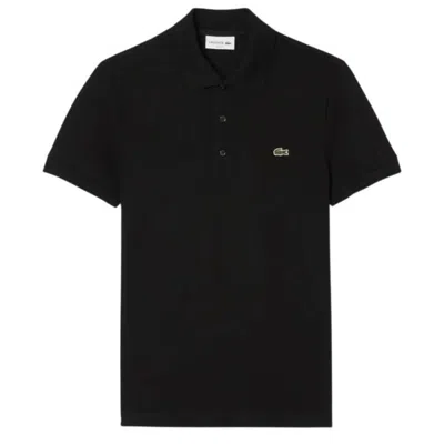 Lacoste Stretch Pique Short-sleeve Slim Fit Polo Shirt In Black