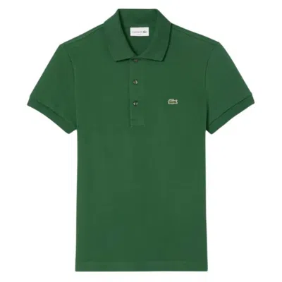 Lacoste Stretch Pique Short-sleeve Slim Fit Polo Shirt In Green