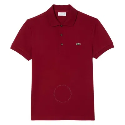 Lacoste Stretch Pique Short-sleeve Slim Fit Polo Shirt In Red