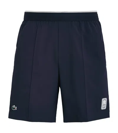 Lacoste Stretch Taffeta Ultra Dry Tennis Shorts In Blue