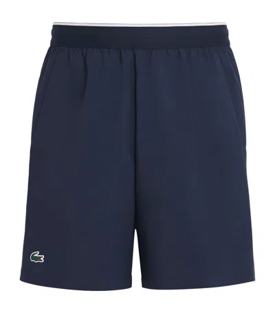 Lacoste Stretch Taffeta Ultra Dry Tennis Shorts In Blue