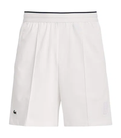 Lacoste Stretch Taffeta Ultra Dry Tennis Shorts In White