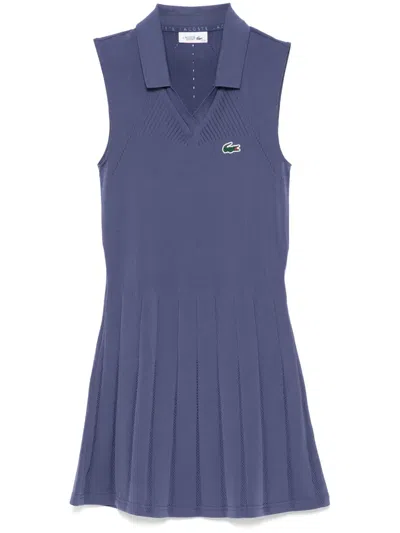 Lacoste Stretch Tennis Dress And Shorts In Purple