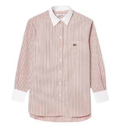 Lacoste Strip Long Sleeves Shirt In Brown