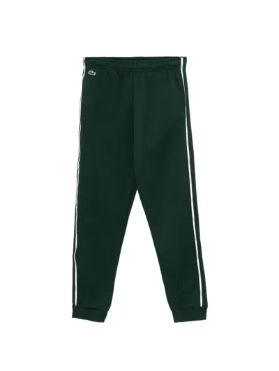 Lacoste Kids' Stripe-detail Fleece Trackpants In Green