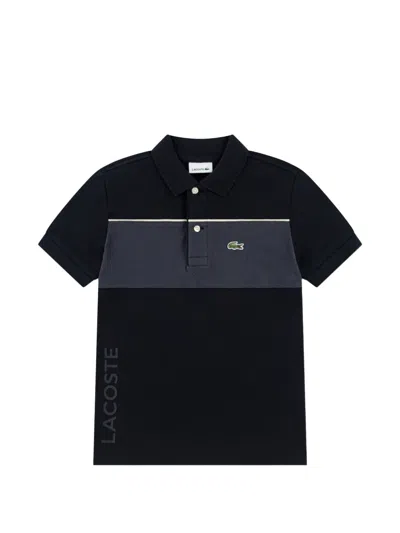 Lacoste Kids' Stripe Pique Polo Shirt In Black