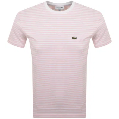 Lacoste Stripe T Shirt Pink