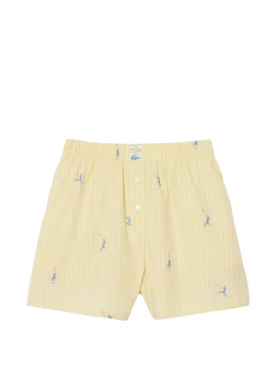 Lacoste Striped Bermuda Shorts In Neutral